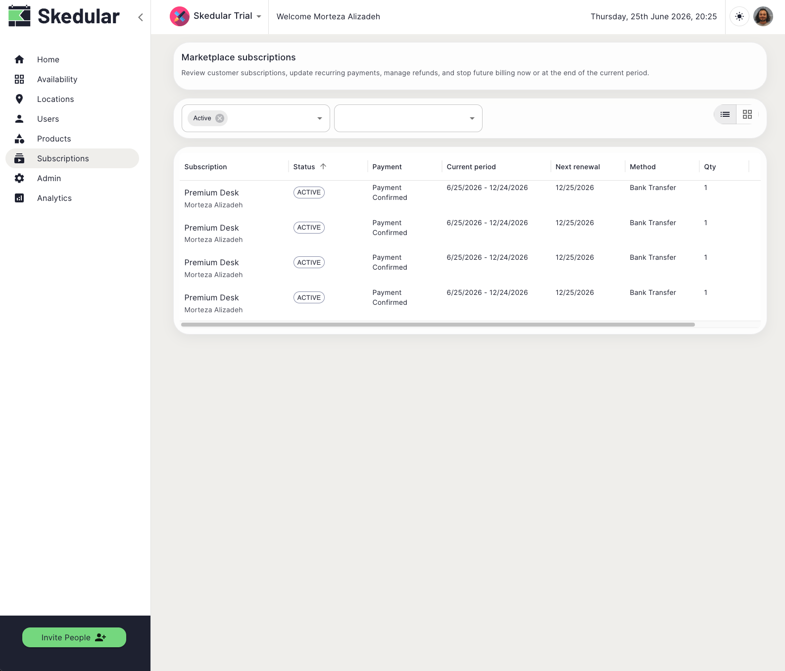 Billing and invoicing screenshot