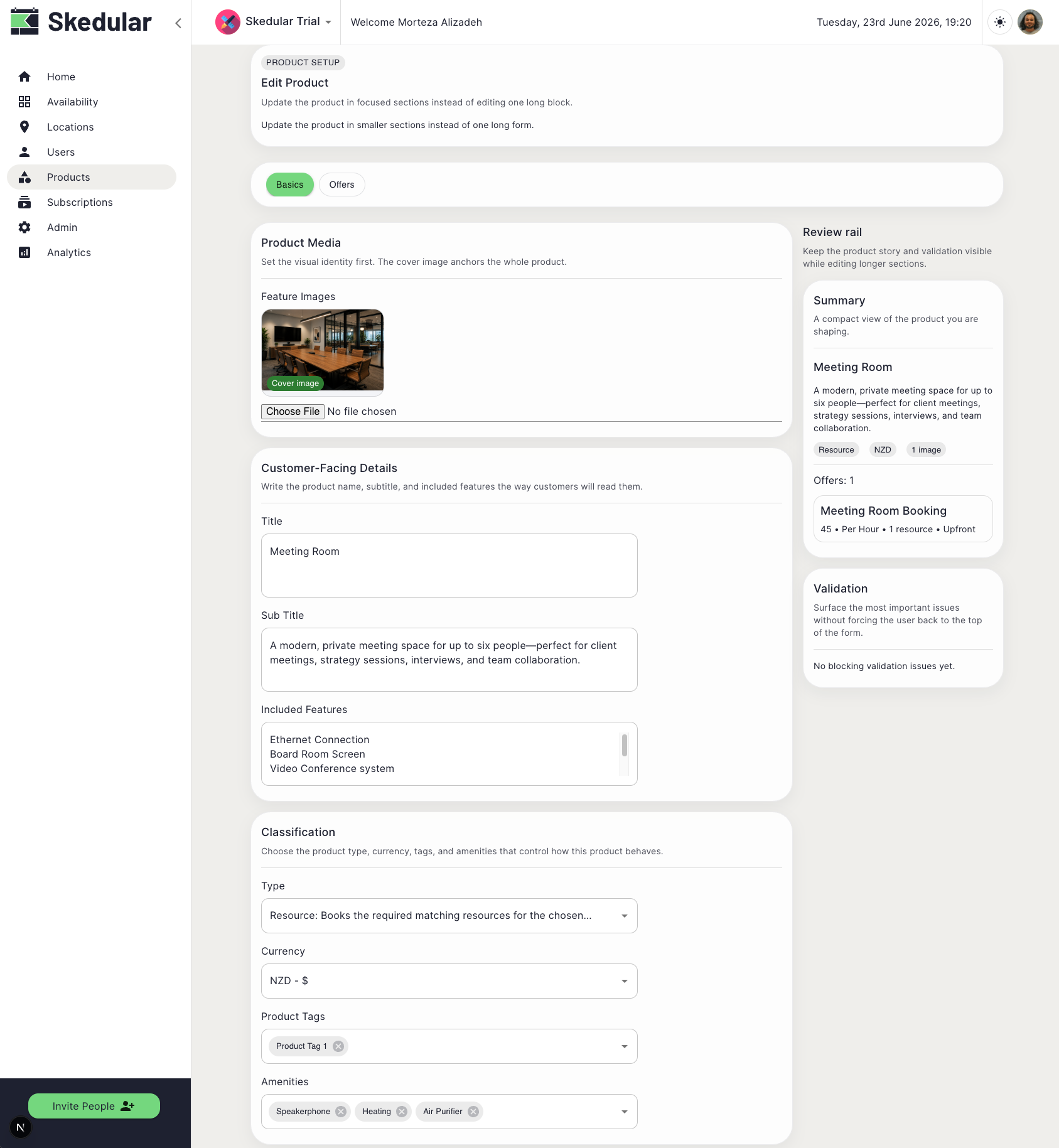 Product configuration screenshot